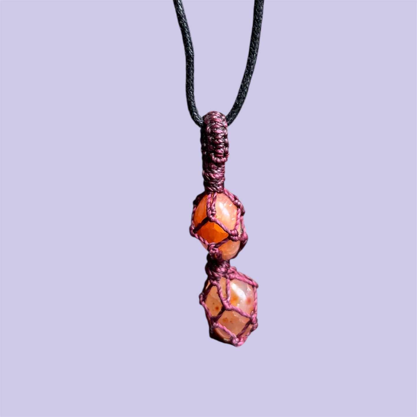 Carnelian Macrame Necklace