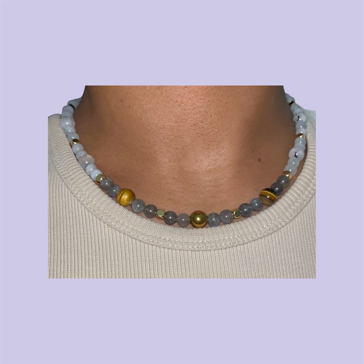 Luna Tiger Beaded Necklace