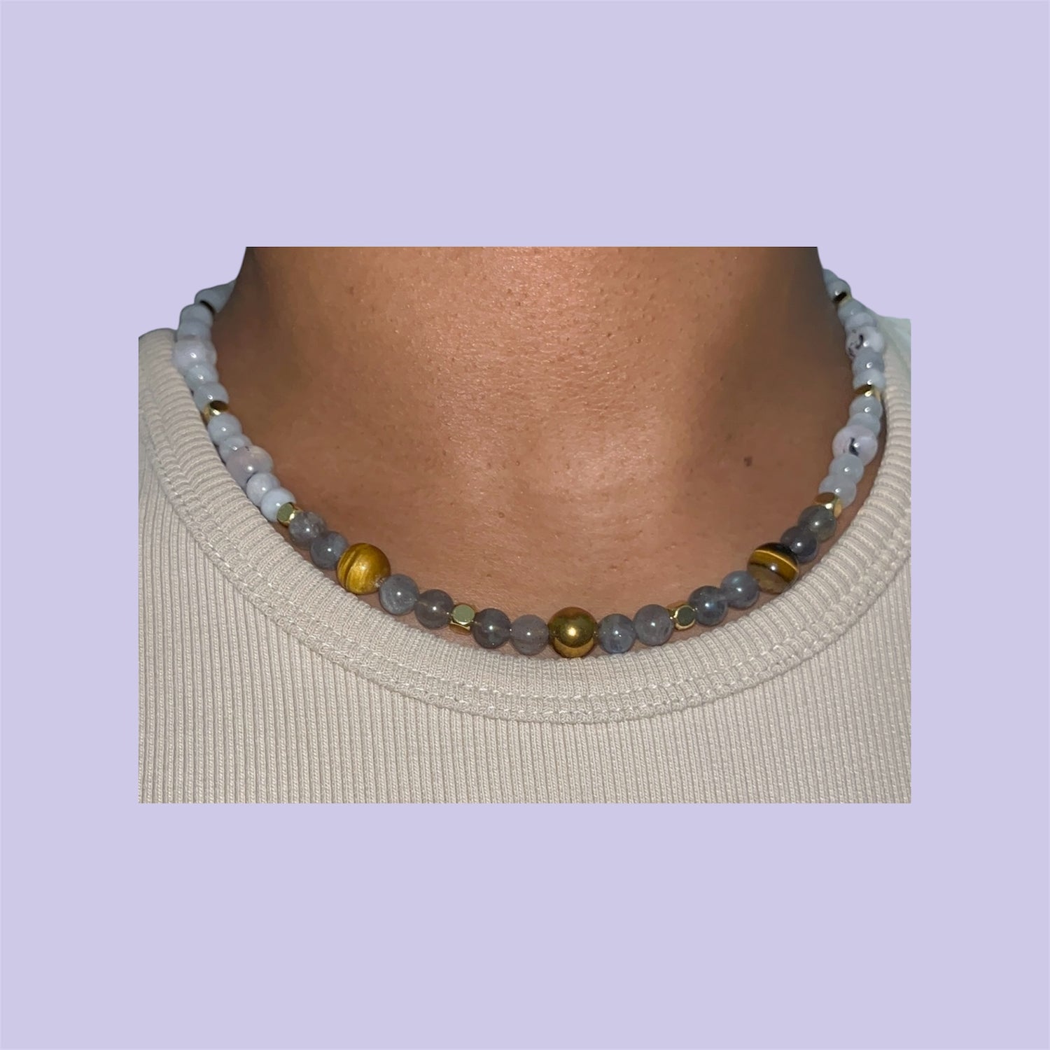 Luna Tiger Beaded Necklace