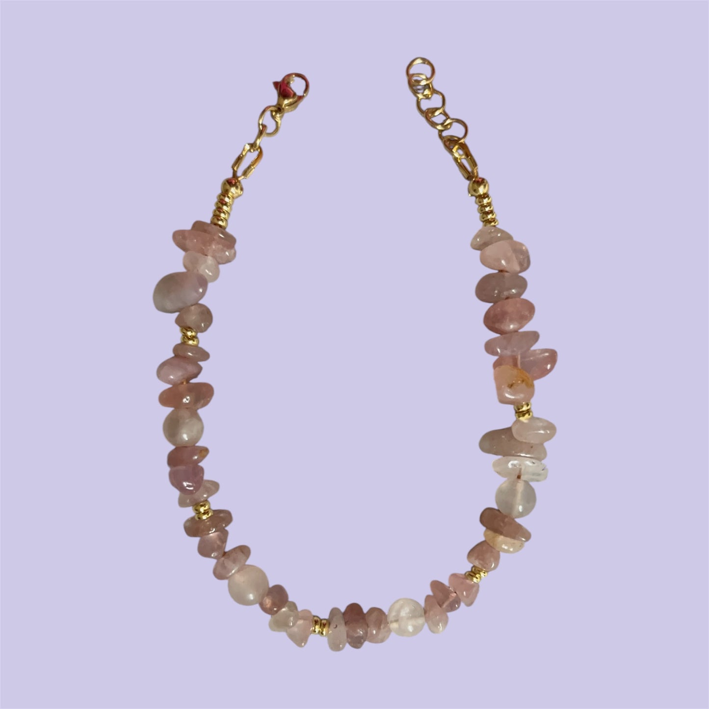 Mixed Rose Quartz Anklet
