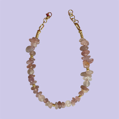 Mixed Rose Quartz Anklet