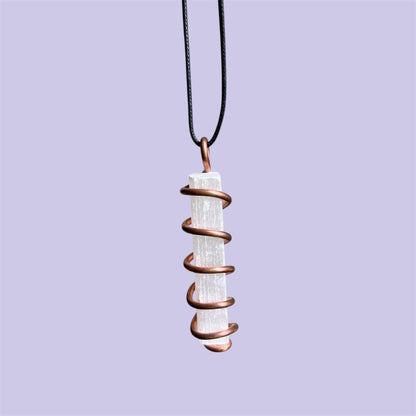 Selenite Copper Necklace