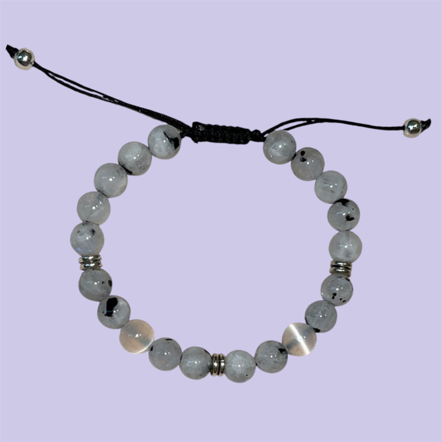 Moonstone Selenite Adjustable Bracelet