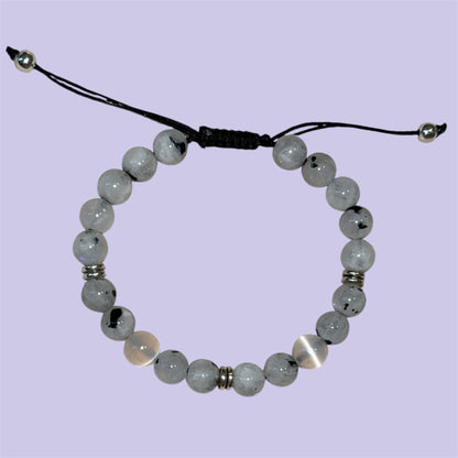 Moonstone Selenite Adjustable Bracelet