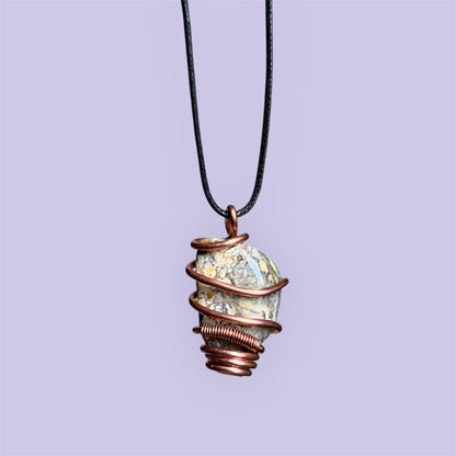 African Opal Copper Necklace