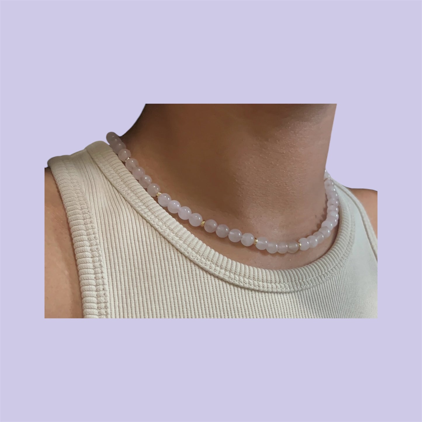 Rose Quartz Beaded Necklace