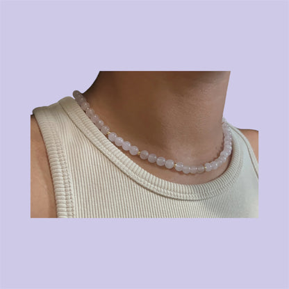 Rose Quartz Beaded Necklace