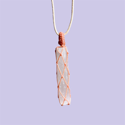 Selenite Macrame Necklace