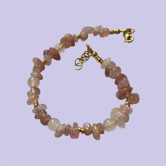 Mixed Rose Quartz Anklet