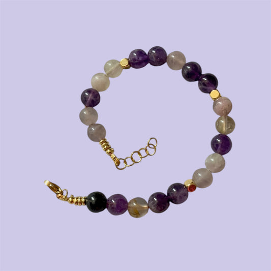 Amethyst & Flourite Anklet