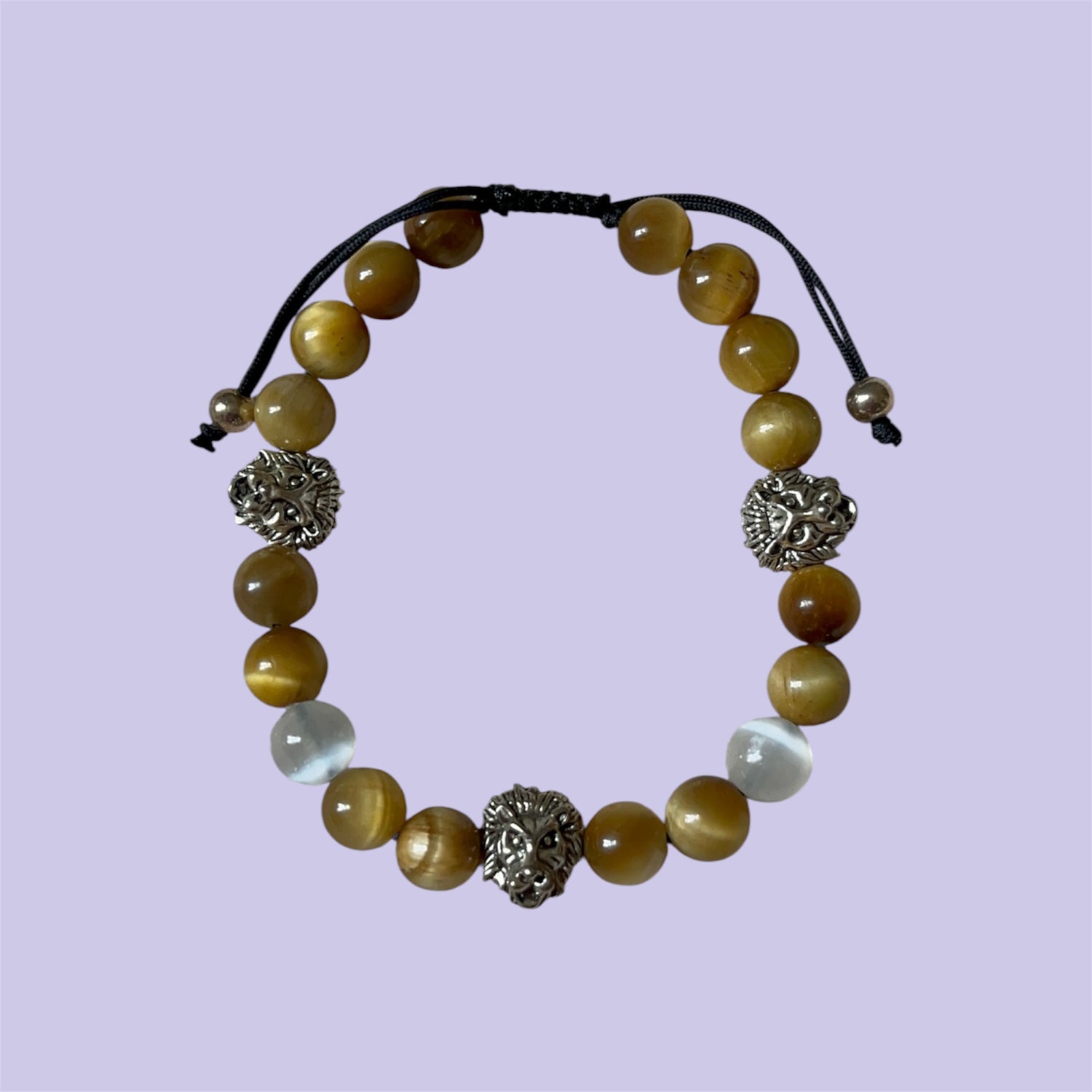 Tiger’s Eye Selenite Adjustable Bracelet