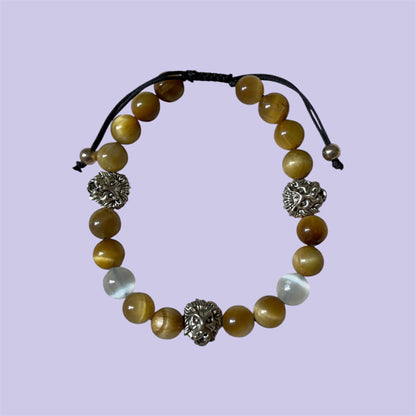 Tiger’s Eye Selenite Adjustable Bracelet