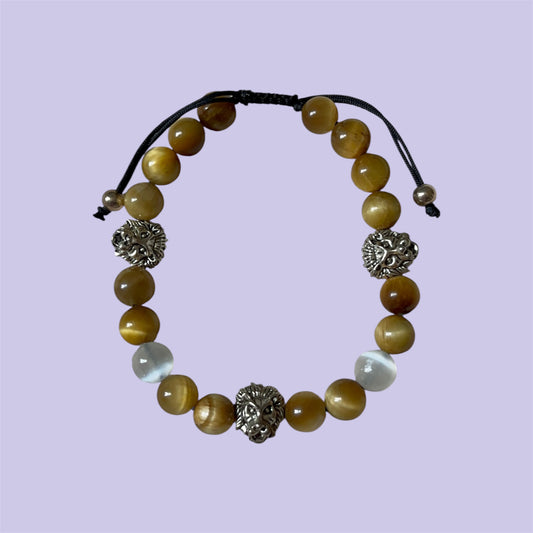 Tiger’s Eye Selenite Adjustable Bracelet