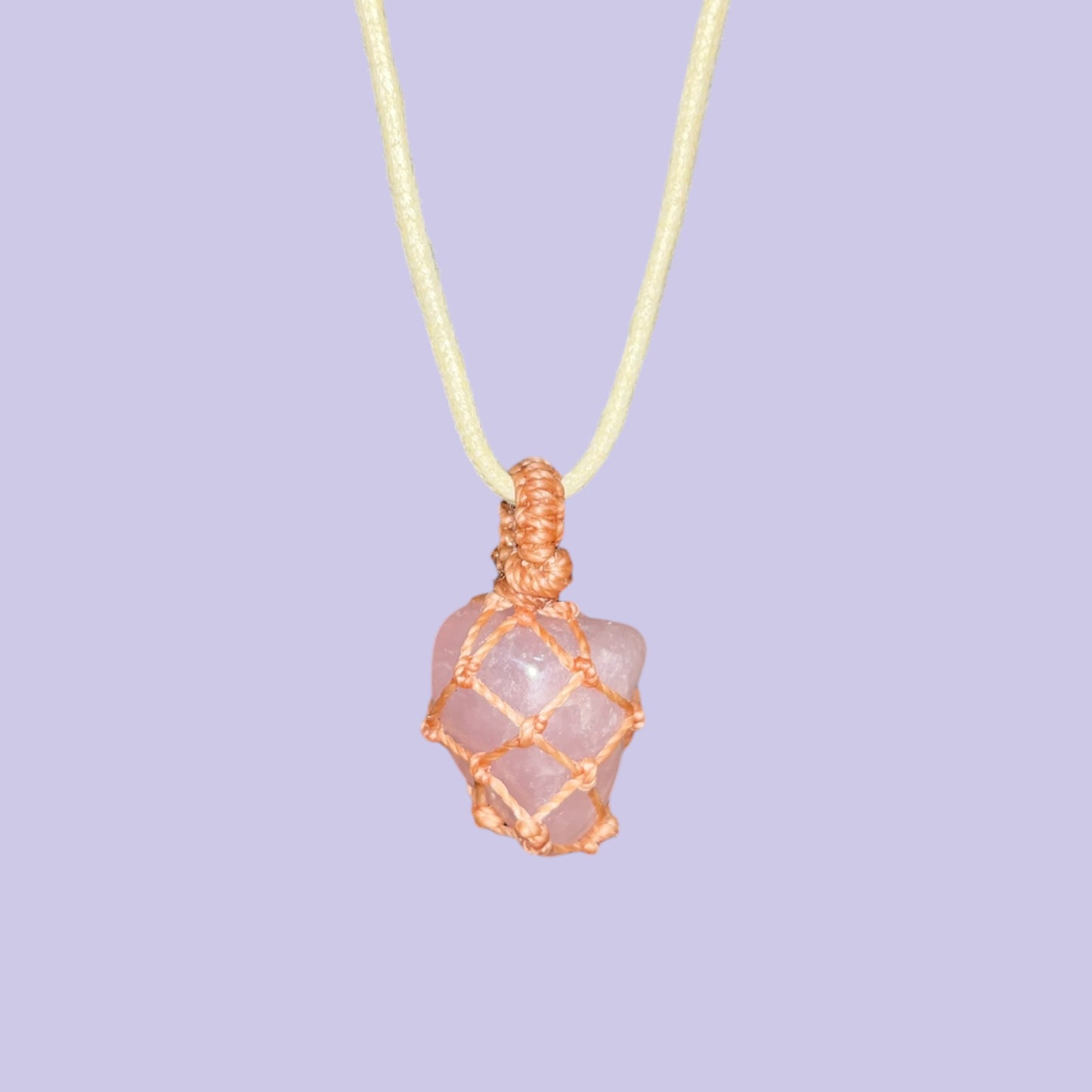 Rose Quartz Macrame Necklace