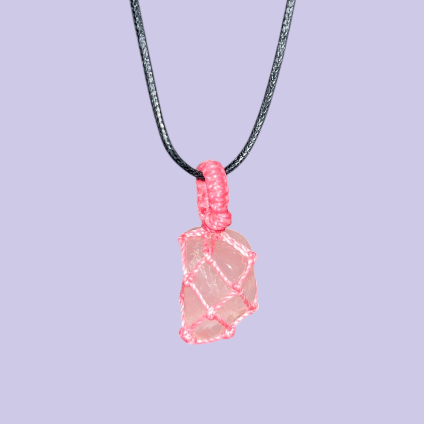 Rose Quartz Macrame Necklace