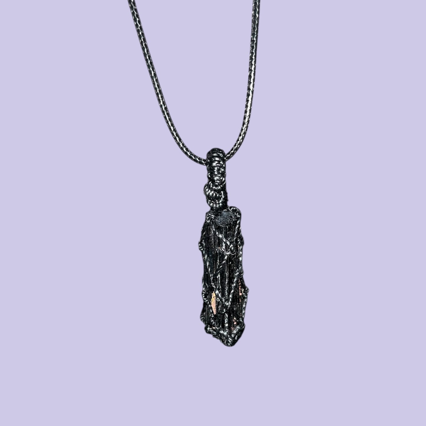 Black Touramline Macrame Necklace