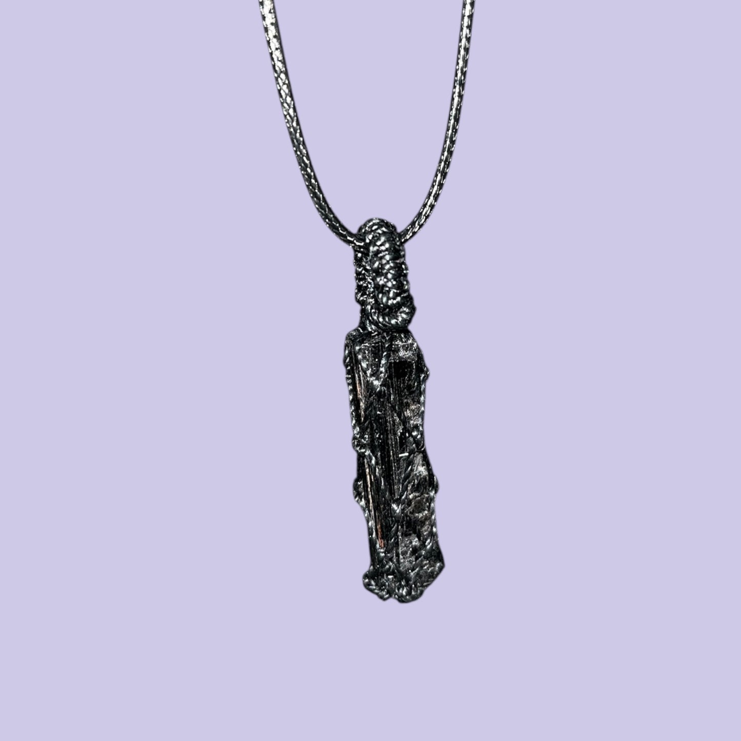 Black Touramline Macrame Necklace