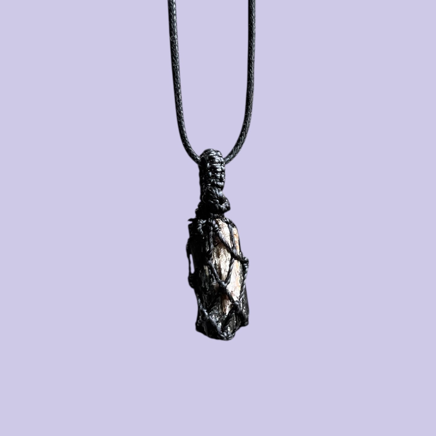 Black Touramline Macrame Necklace