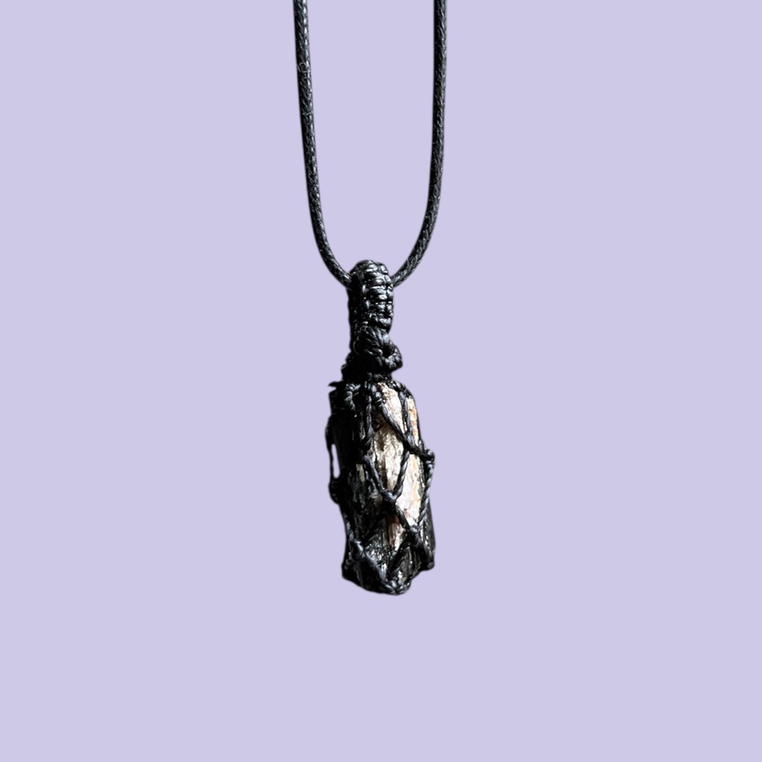 Black Touramline Macrame Necklace