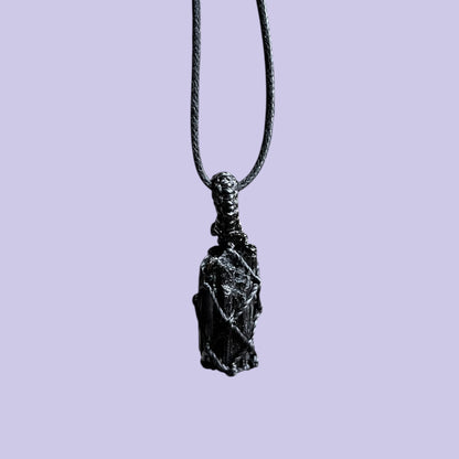 Black Touramline Macrame Necklace