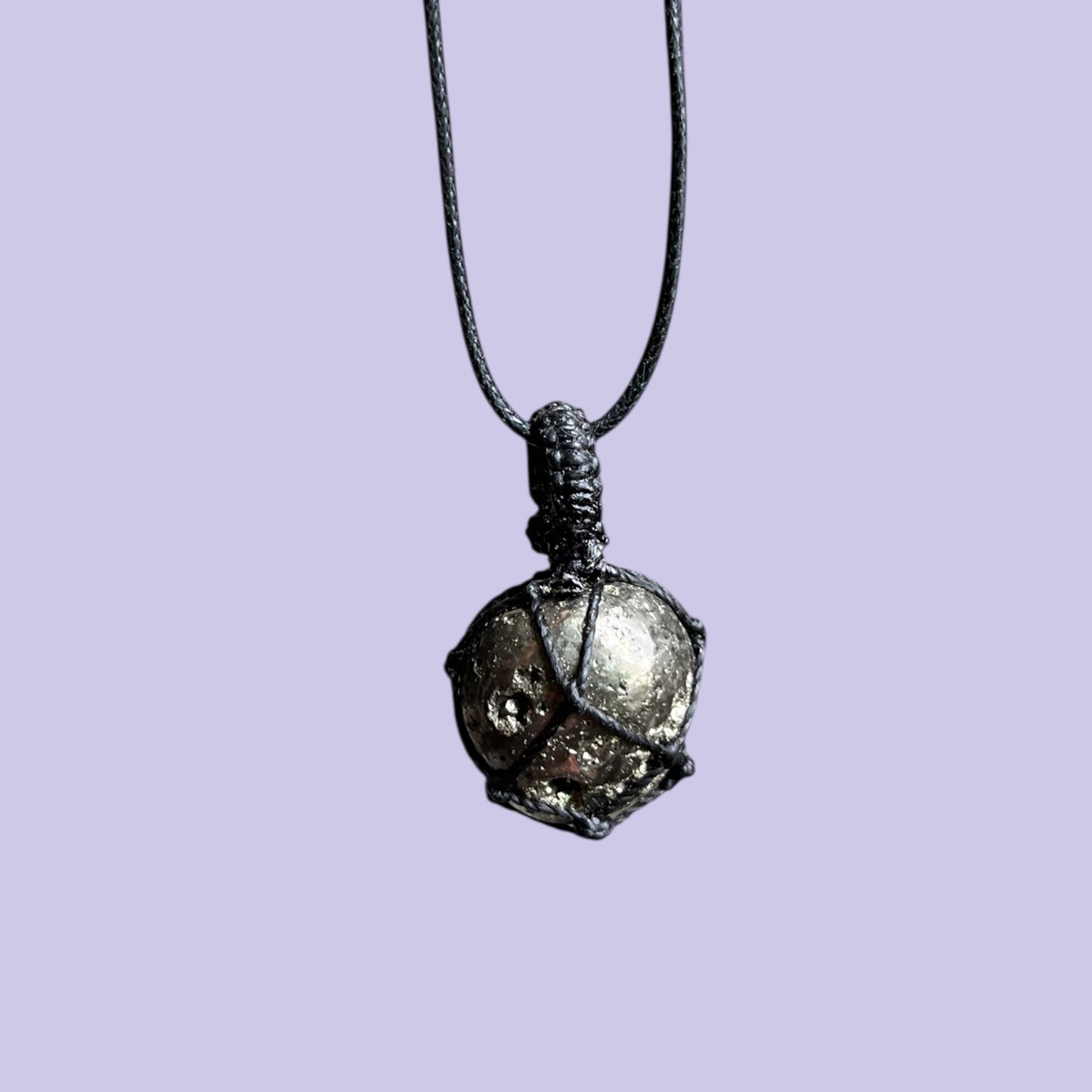 Pyrite Macrame Necklace