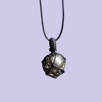 Pyrite Macrame Necklace