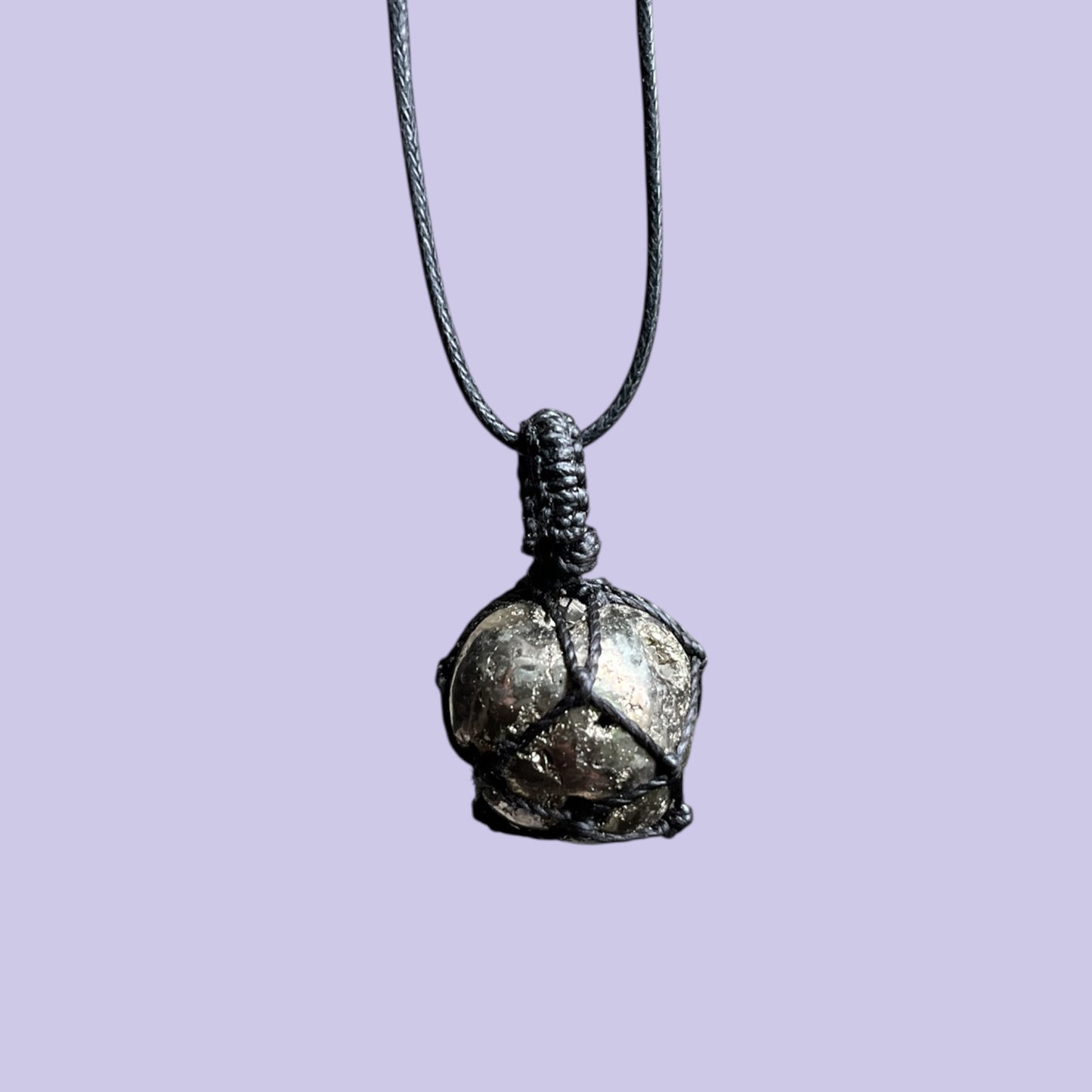 Pyrite Macrame Necklace