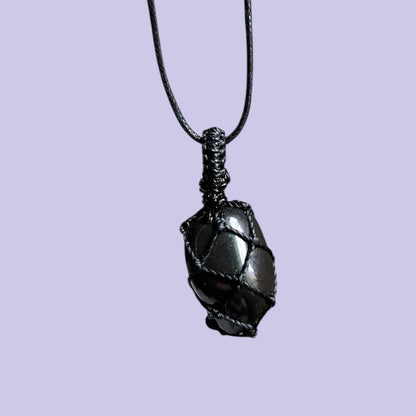 Shungite Macrame Necklace